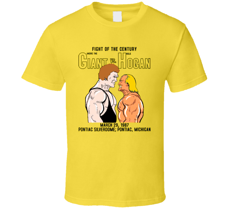 Andre The Giant Vs Hulk Hogan Fight Of Century Wrestling T Shirt