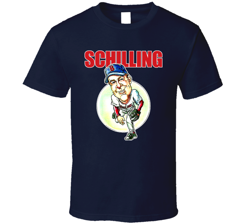 Curt Schilling Caricature Cartoon Retro Baseball T Shirt