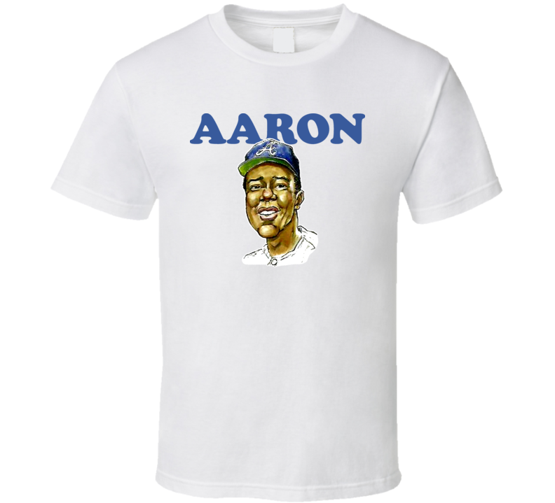Hank Aaron Baseball Player Classic Legend Caricature T Shirt