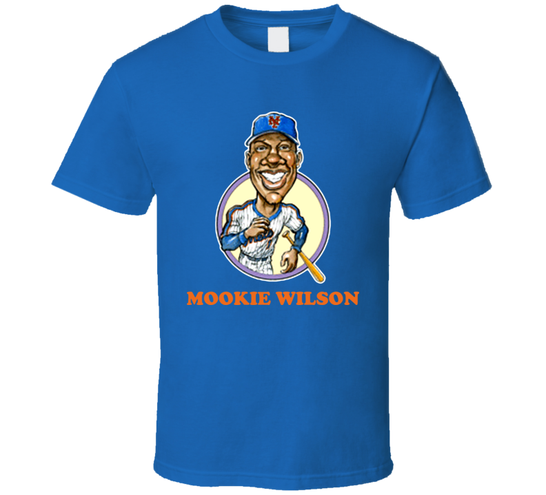 Mookie Wilson New York Baseball Retro Caricature T Shirt