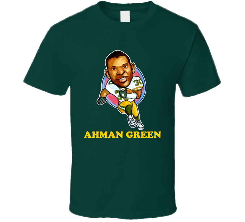 Ahman Green Green Bay Football Caricature T Shirt