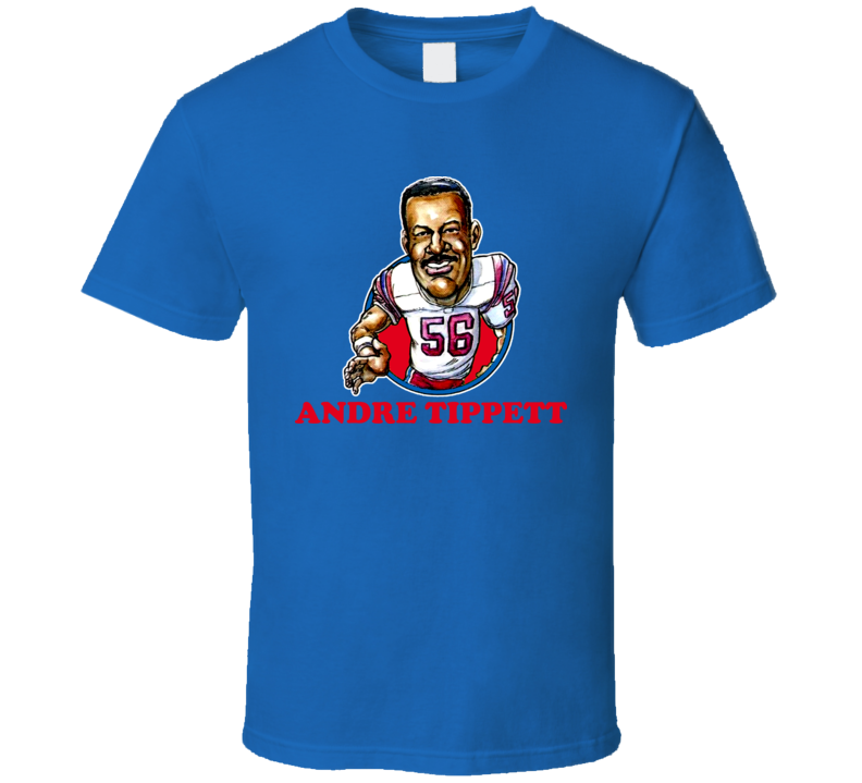Andre Tippett New England Linebacker Football Retro Caricature T Shirt