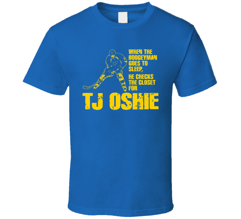 TJ Oshie St.Louis Boogeyman Navy Blue Hockey T Shirt