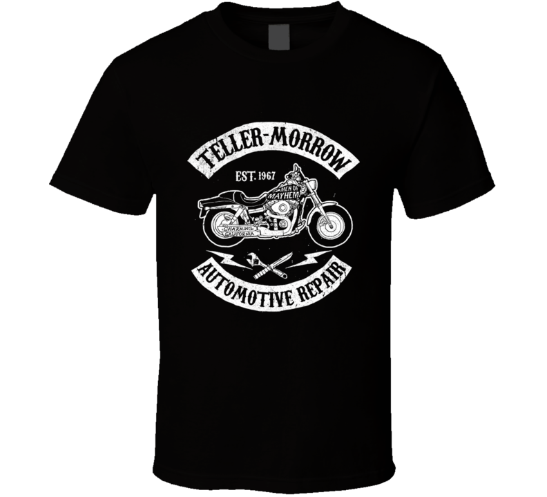 Sons Of Teller Morrow Automotive Biker Tv Show Classic Black T Shirt