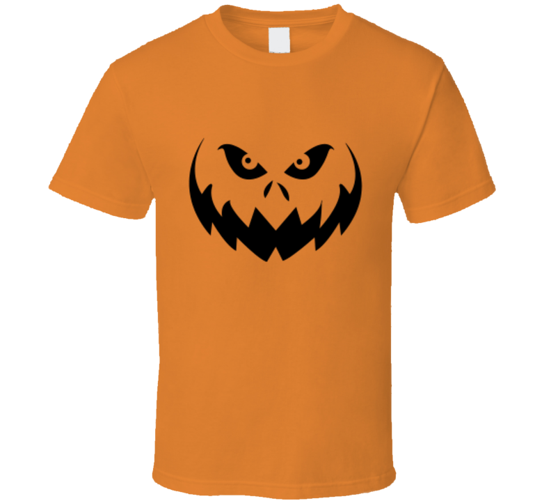 Halloween Pumpkin Face 1 Scary Spooky Jack O Lantern T Shirt