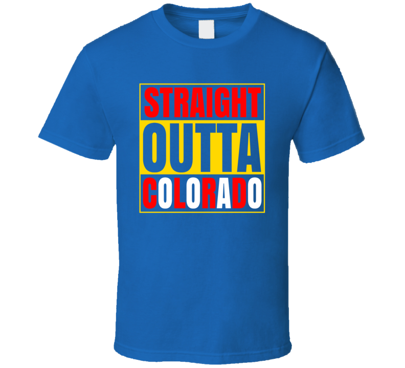 Straight Outta Colorado Flag Theme Cool T Shit T Shirt