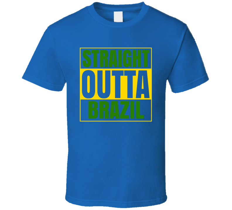Straight Outta Brazil Football Soccer World Cup Compton Style T Shirt