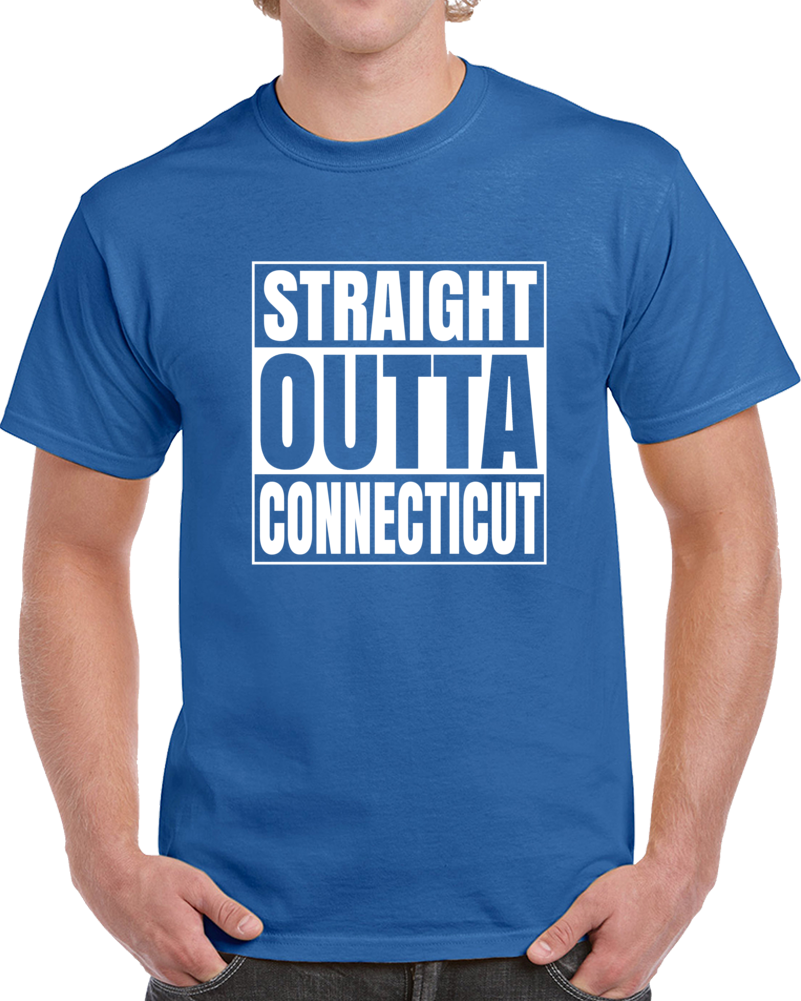 Straight Outta Connecticut State America Compton Style Parody T Shirt