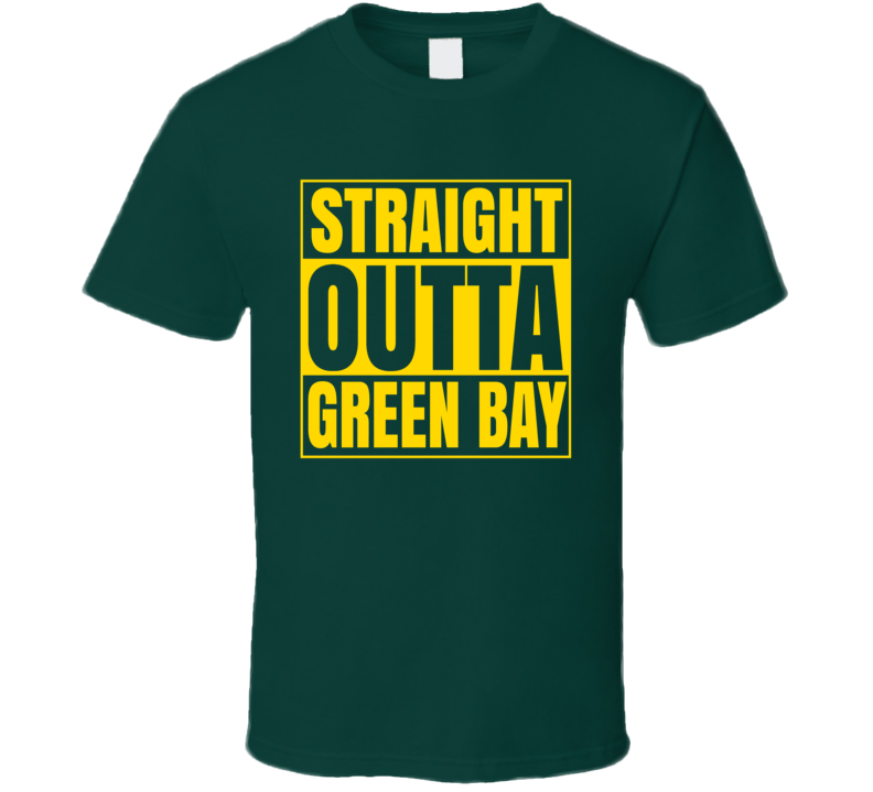 Straight Outta Green Bay Wisconsin State Compton Parody Football T Shirt