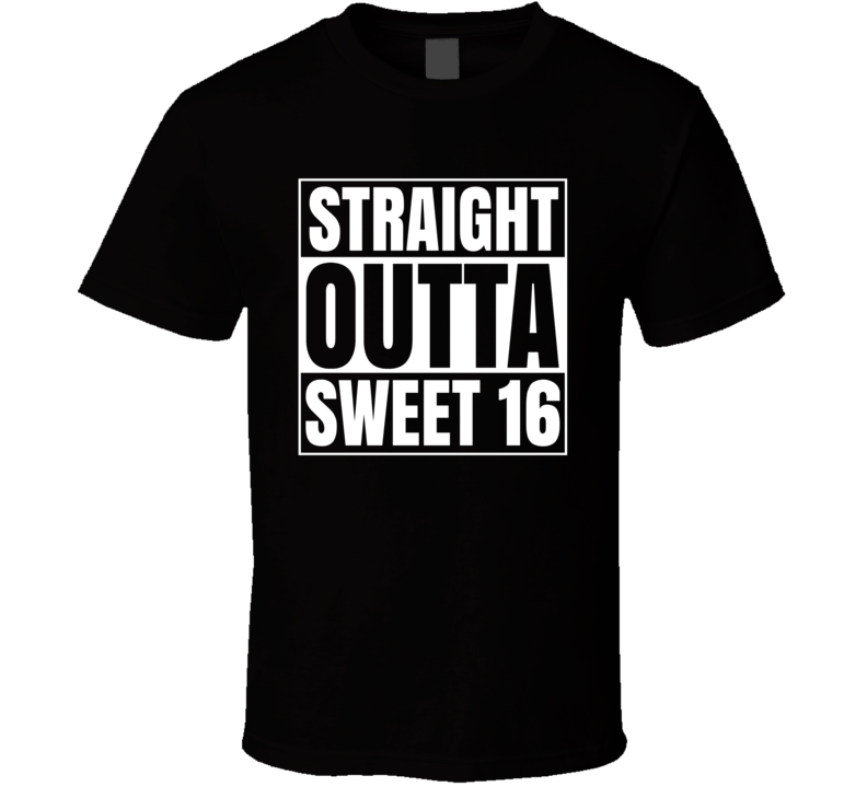 Straight Outta Sweet 16 March Madness Basketball Compton Parody T Shirt