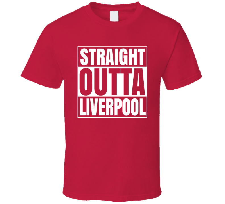 Straight Outta Liverpool Soccer Fan Parody Cool Hooligan T Shirt
