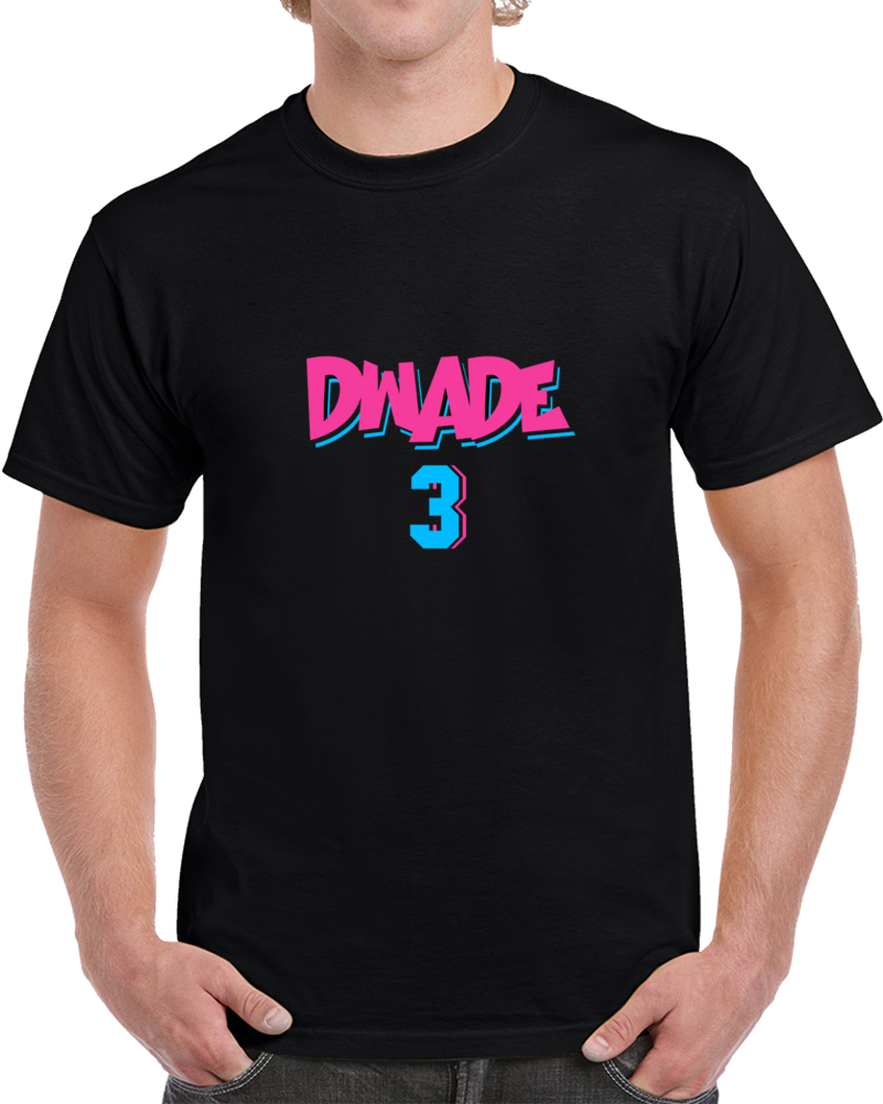 Dwayne Wad Dwade Miami Vice Logo Hybrid Basketball T Shirt