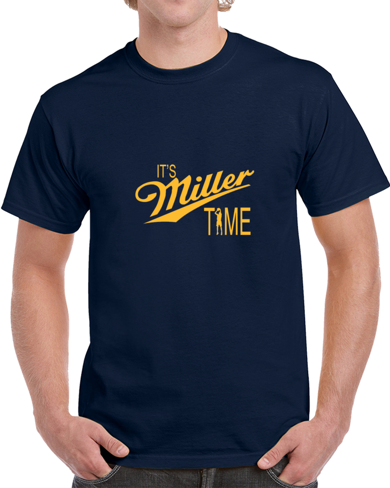 Indiana Its Miller Time Reggie Miller Beer Parody Basketball T Shirt