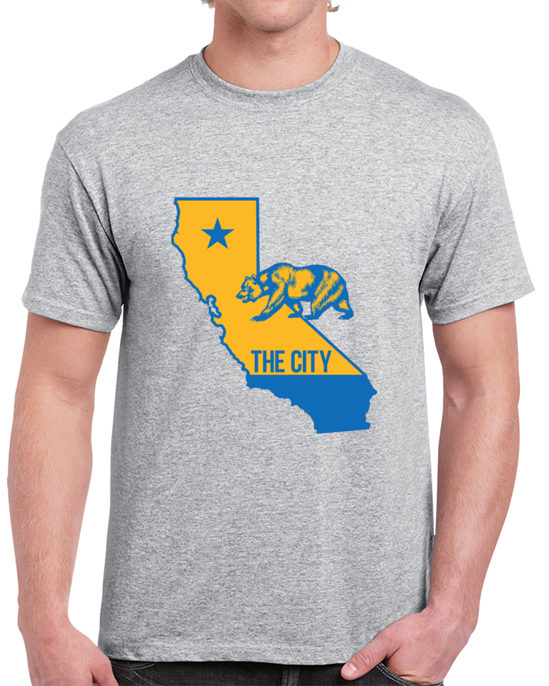 Golden State The City California State Basketball Gray T Shirt