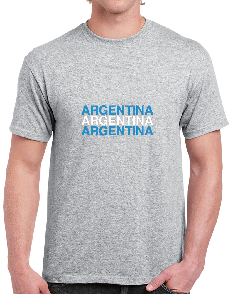 Argentina World Cup 2018 Flag Colors Soccer Hooligan Fan Supporter Gray T Shirt