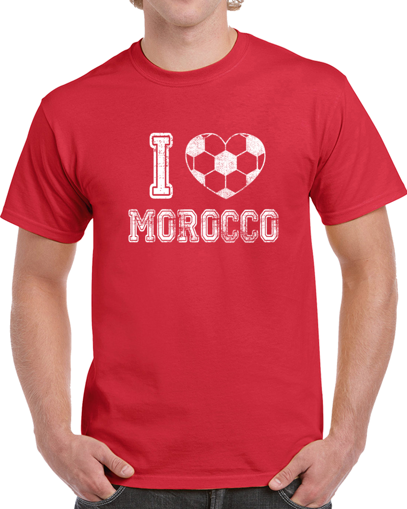 I Love Morocco World Cup 2018 Russia Fan Supporter T Shirt