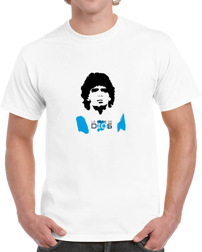 Maradona World Cup Soccer Argentina Silhouette Fan Supporter T Shirt
