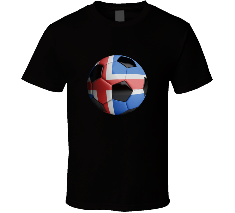 Iceland 2018 World Cup Soccer Big Ball Flag Fan Supporter T Shirt