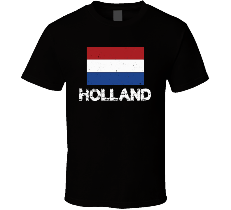 Holland Netherland Soccer Footbal Fan Supporter Country Distressed Flag T Shirt