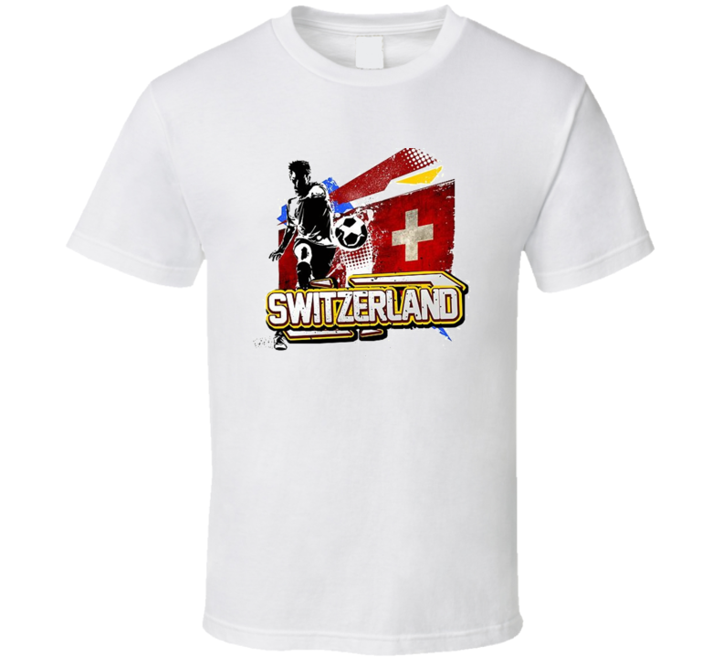 Switzerland Soccer Footbal World Cup Vintage Retro T  Shirt