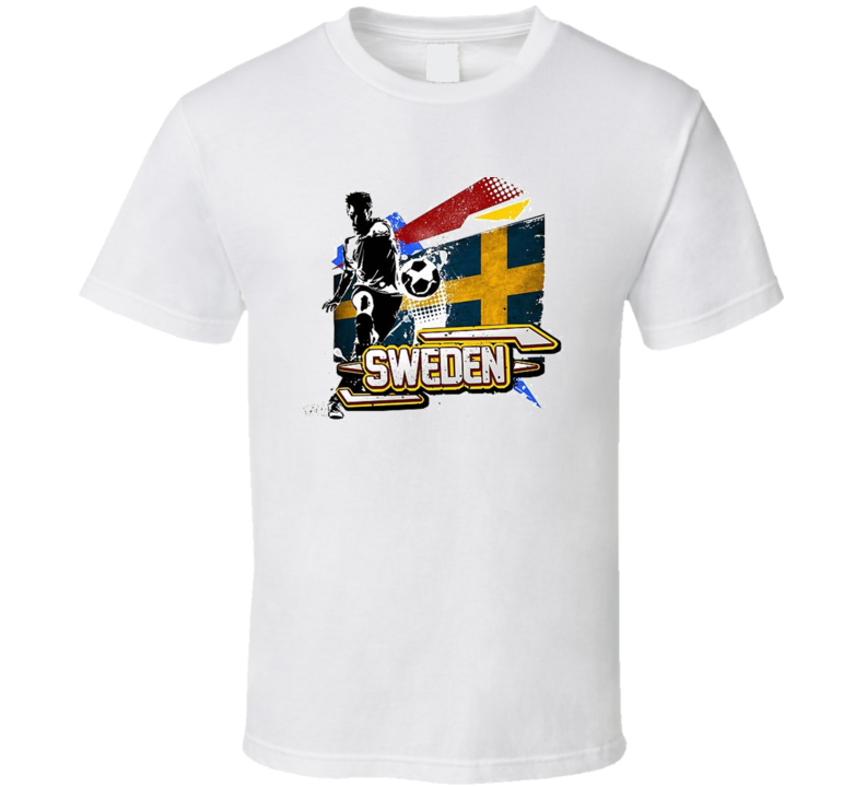Sweden Retro Vintage Soccer Football Distressed World Cup Fan Supporter T Shirt