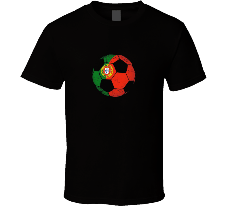Portugal Soccer Ball Flag World Cup Cool Retro Style T Shirt