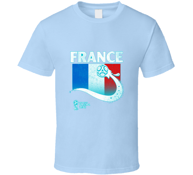 France World Cup Russia 2018 Fan Supporterlight  Blue T Shirt