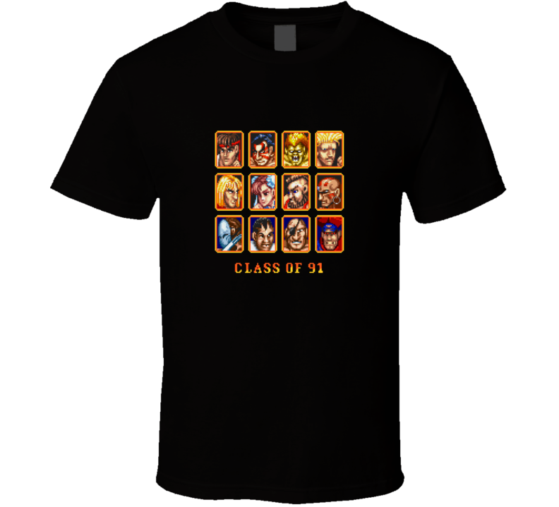 Streetfighter Classic Video Game 1-bit Characters T Shirt