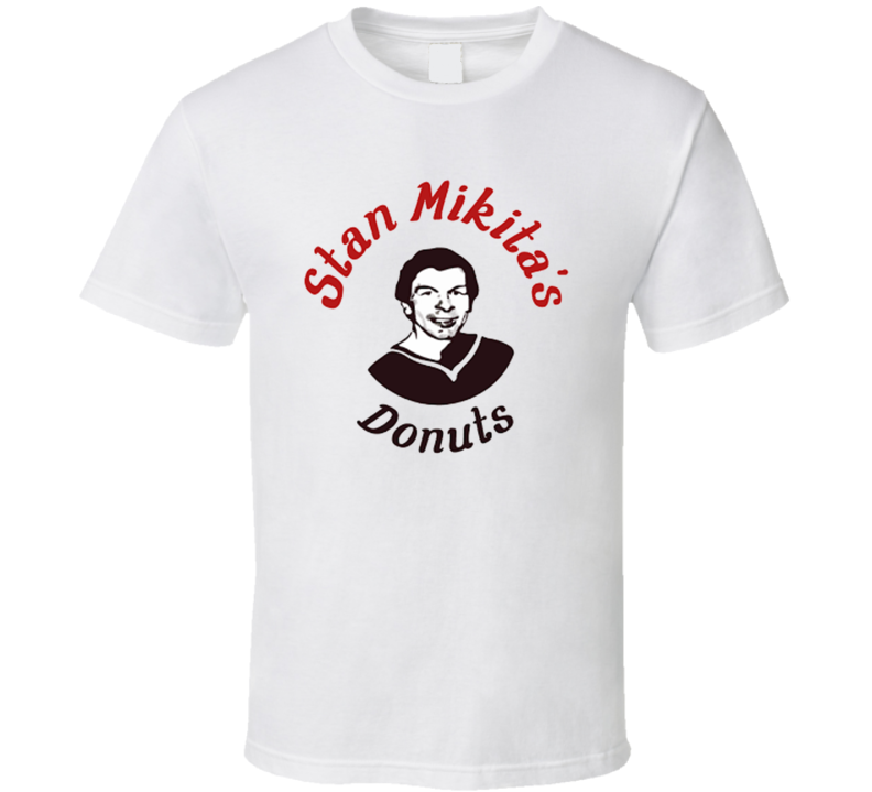 Stan Mikitas Donuts Waynes World Hockey Player Coffee Shop Chicago T Shirt