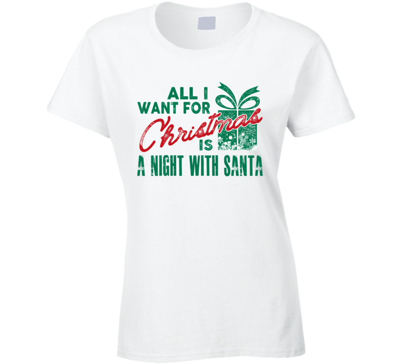 A Night With Santa Wish Women's Christmas Funny Humor T Shirt