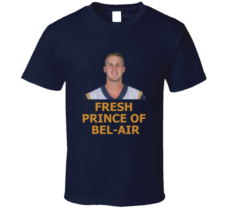 Jared Goff Fresh Prince Of Bel-air Los Angeles Qb Football T Shirt