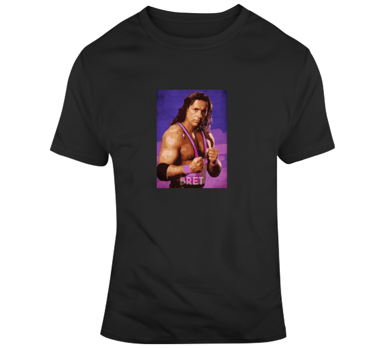 Bret The Hitman Hart Wretling Legend Classic Retro Fist Up T Shirt