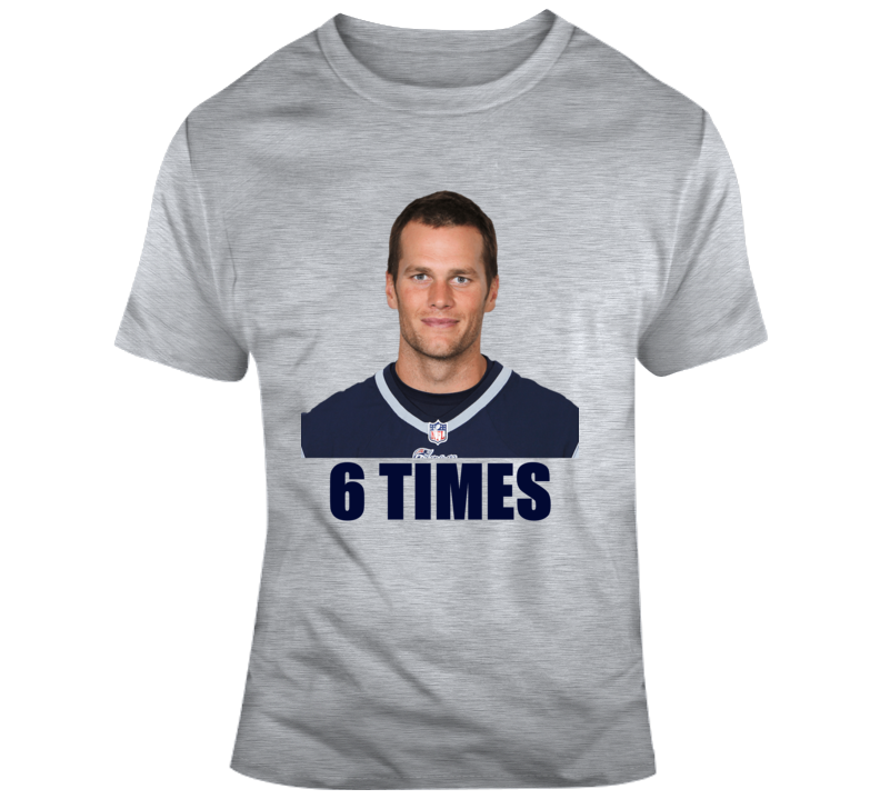 Tom Brady 6 Times New England Champions Football T Shirt