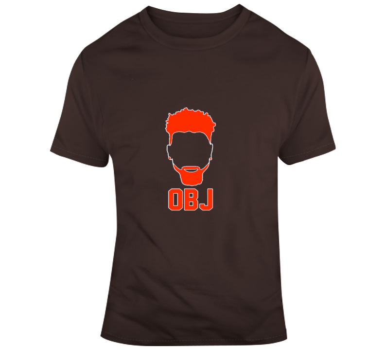 Odell Beckham Jr. Cleveland Obj Silhouette Dark Brown Football T Shirt