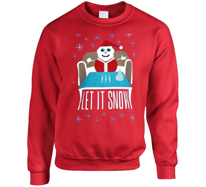 Funny Let It Snow Cocaine Parody Ugly Christmas Sweater Red All Sizes Crewneck Sweatshirt