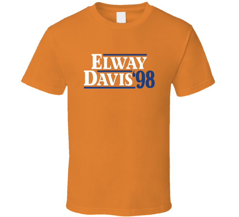John Elway Terell Davis 1998 Denver Campaing Football T Shirt
