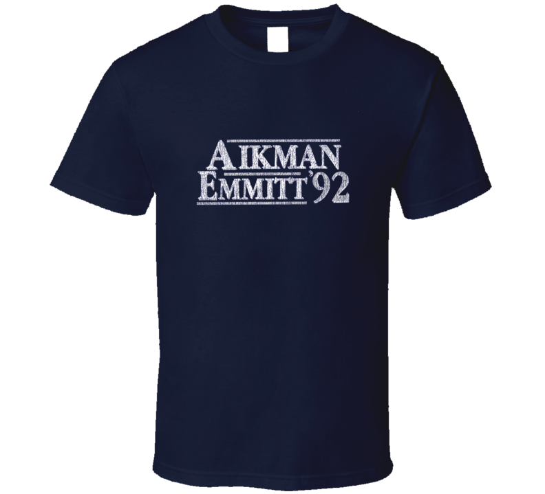 Troy Aikman Emmitt Smith Distressed 92 Election Dallas Football T Shirt