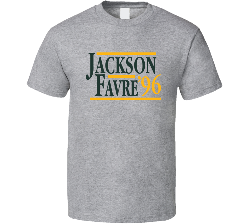 Brett Favre Keith Jackson 1996 Election Style Green Bay Football Fan T Shirt