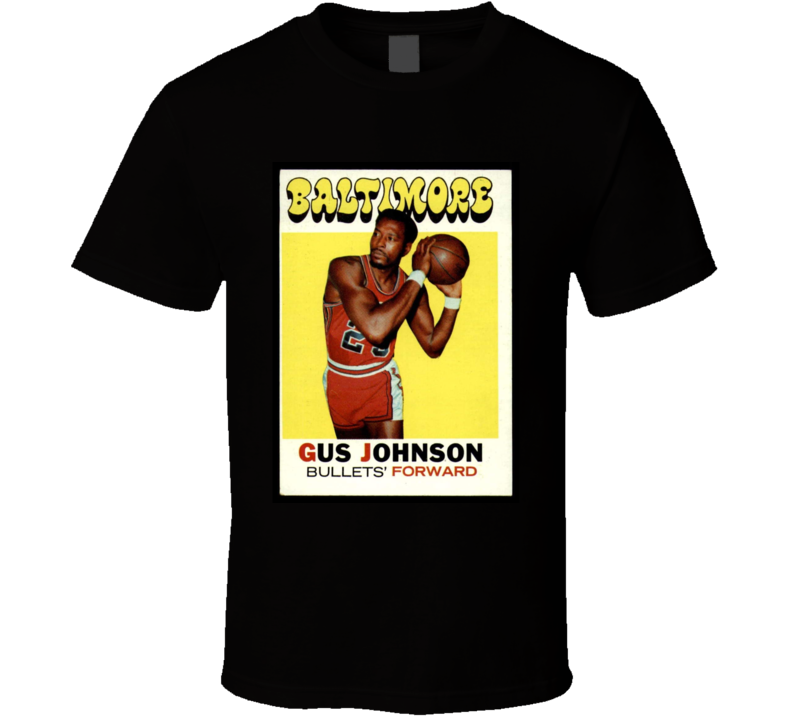 Gus Johnson Baltimore Bullets Aba Retro Vintage Basketball T Shirt