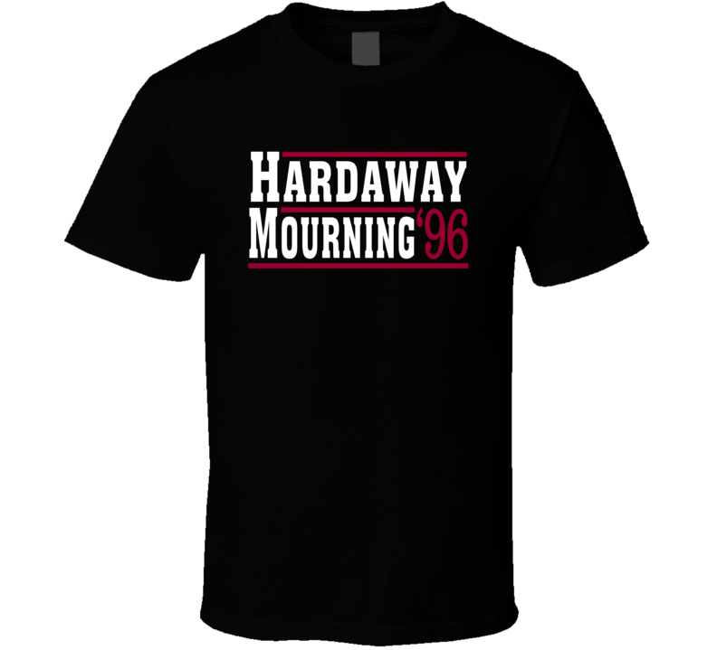 Alonzo Mourning Tim Hardaway 1996 Miami Campaign Basketball T Shirt