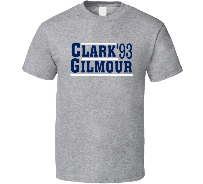 Clark Gilmour 1993 Election Style Toronto Hockey Fan T Shirt