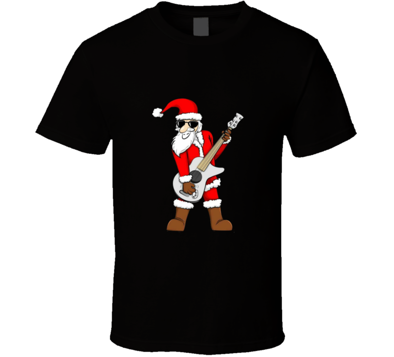 Rockin Santa Guitar Rock N Roll Christmas T Shirt