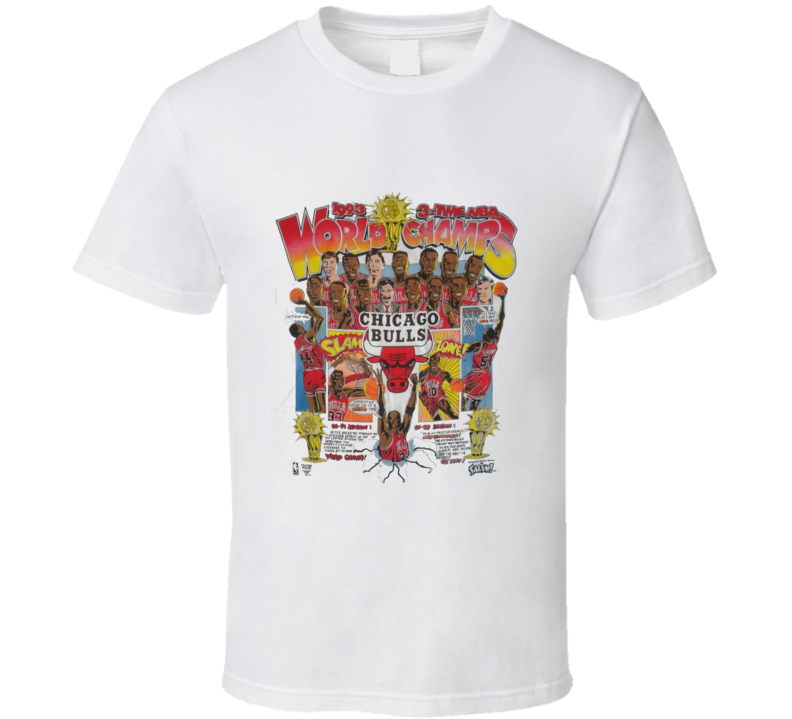 Chicago Caricature 3 Time Champs Basketball T Shirt