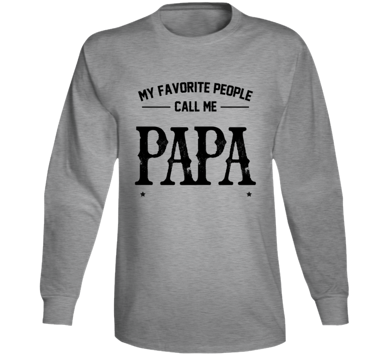Fathers Day Custom Name Papa Long Sleeve T Shirt