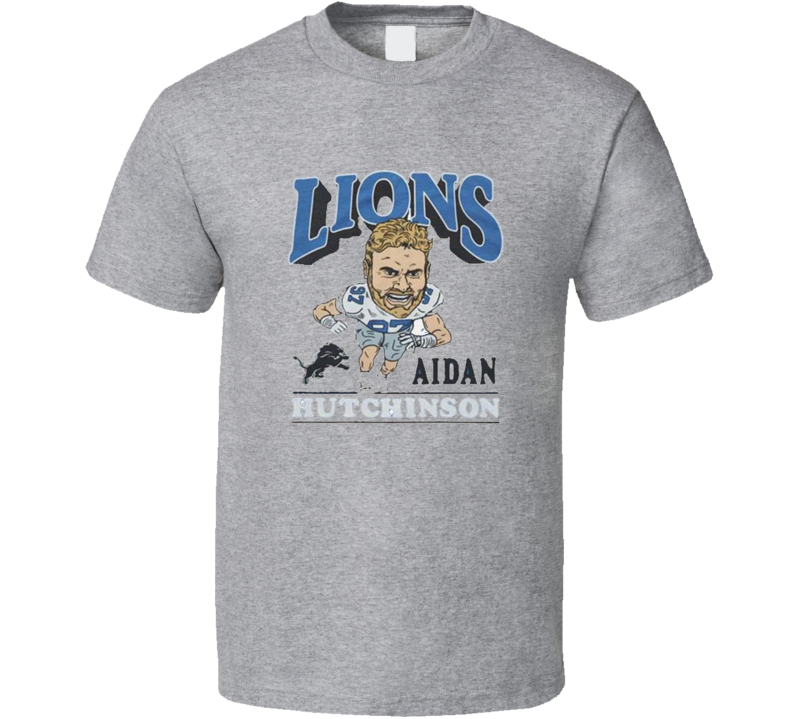 Aidan Hutchinson Caricature Retro Detroit Football T Shirt