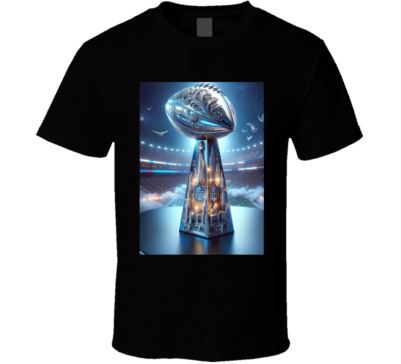 Blue And Silver Detroit Superbowl Football Fan T Shirt