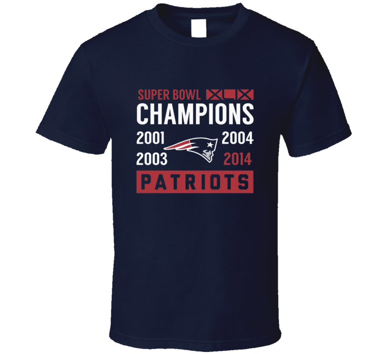 New England Super Bowl 49  Champions Pats Football T Shirt