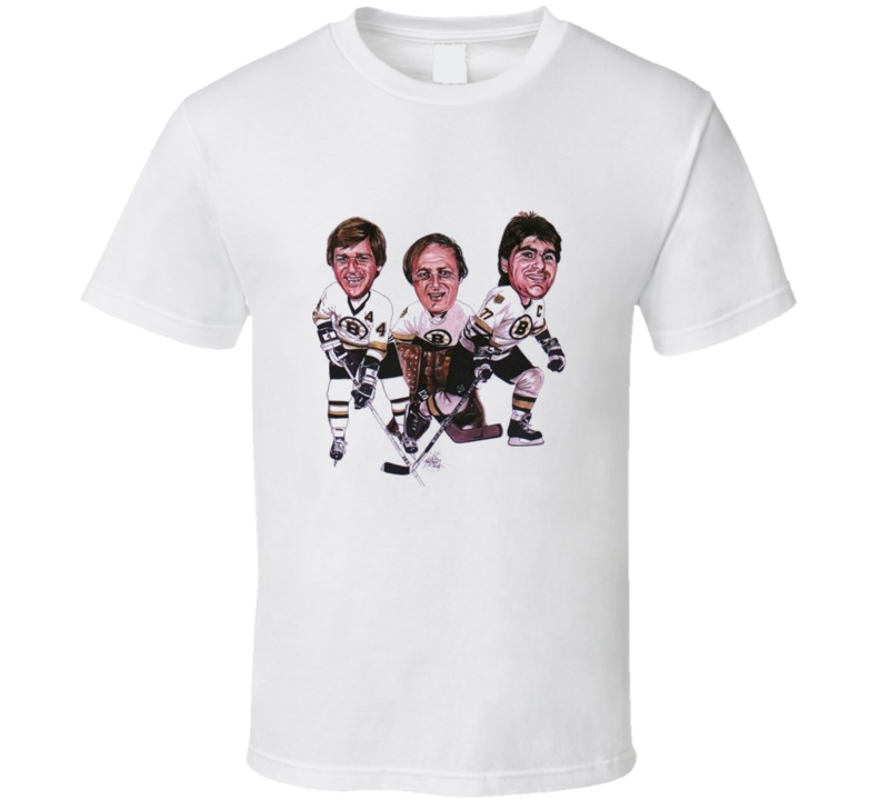 Boston Ray Bourque Bobby Orr Caricature Hockey T Shirt