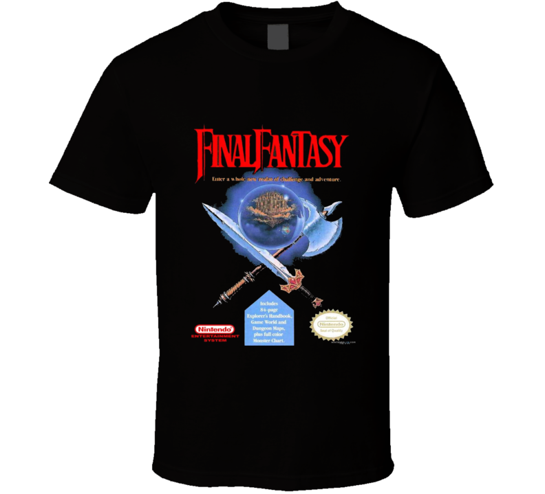 Final Fantasy Nes Video Game Cover T Shirt