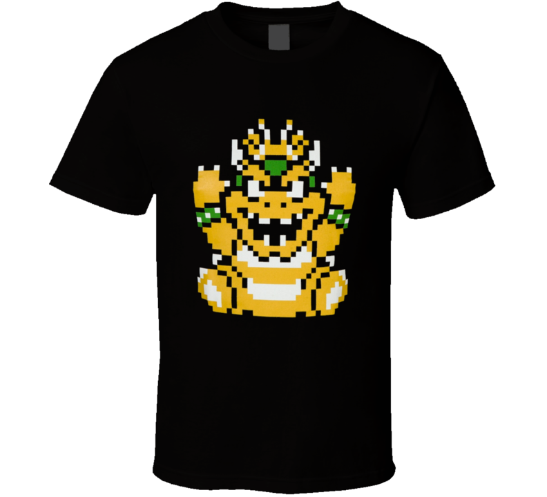 Bowser Super Mario Bros Nintendo Retro 8 bit Video Game T Shirt